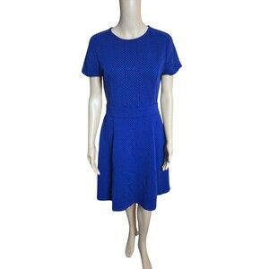 Elle Medium navy blue cap sleeve dress fit and flare